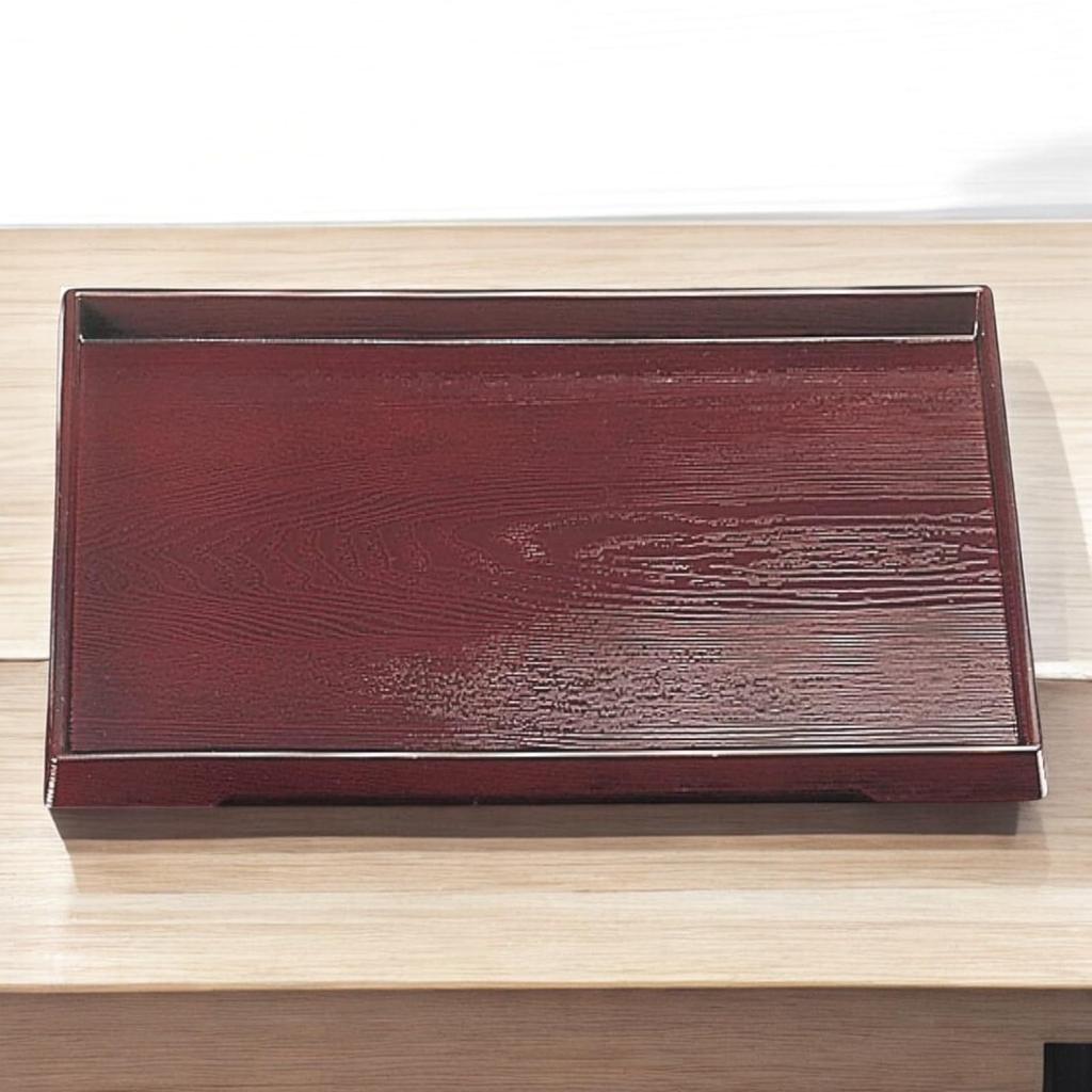 Diamond Wood Grain Tray with a made of lacquerware and made in Japan J-kitchens (42cm) 4-shaku finish, (ABS resin)