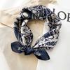 Korean version autumn and winter new printed silk small square scarf women's silk scarf decorative scarf warm scarf mulberry silk