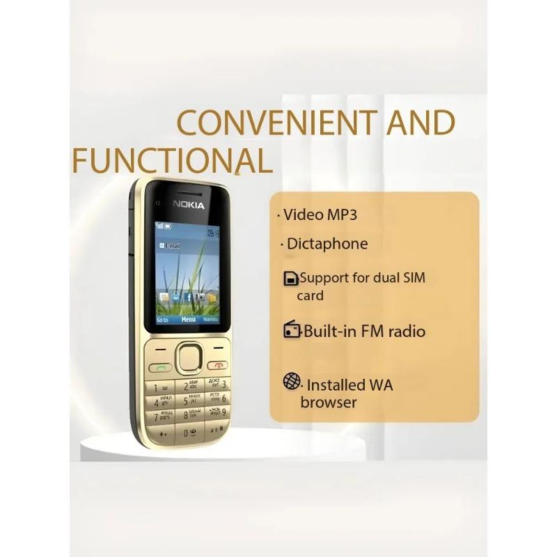 Nokia Global Version C2-01 WCDMA 3G Phones Support Bluetooth Memory Card Key Phones Gifts for Elders