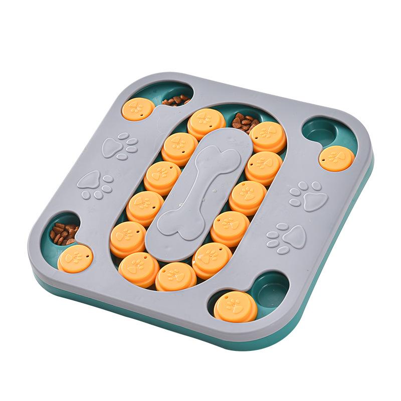 Square Track Pet Slow Feeder Puzzle Bowl - Multifunctional Foraging Toy
