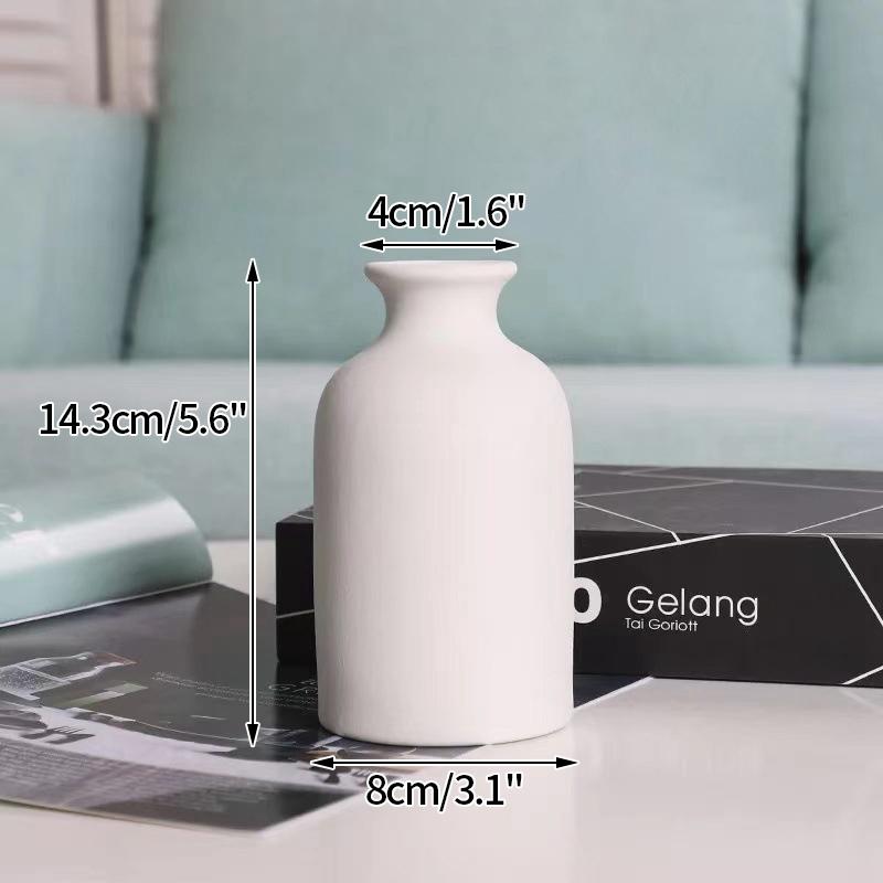 White Ceramic Vases Nordic Decorative Vasen Ornaments Home Living Room Decor Flower Arrangements Sketching Props Desktop Decor