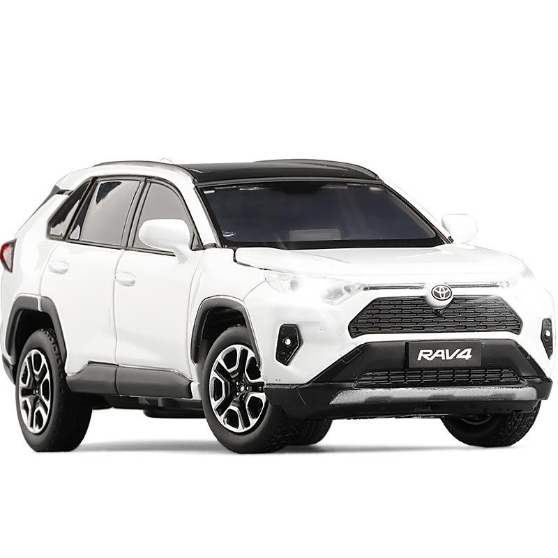 

1/32 Toyota RAV4 2020 Внедорожник Литые и Игрушечные Машинки Металлическая Модель Автомобиля Амортизатор Звук Свет Коллекция Игрушки для Машин Подарок белый