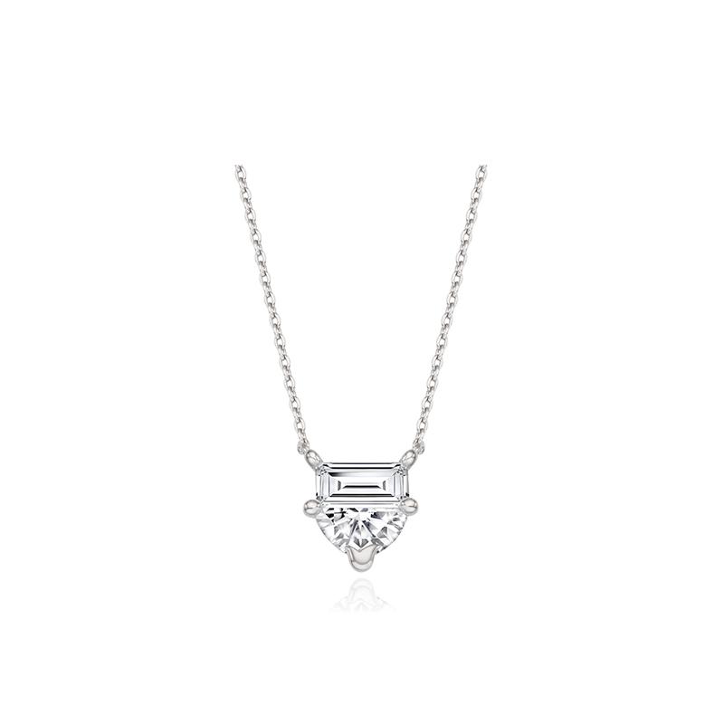 Tirrlirr Tully Halfmoon Mix Silver White Necklace Tnssvw14002M