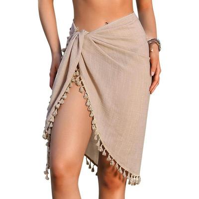 Fringe Wrap Tassel Tie-Up Beach Skirt