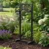Garden Hose Holder with Storage Basket Space-Saving for Yard, Lawn