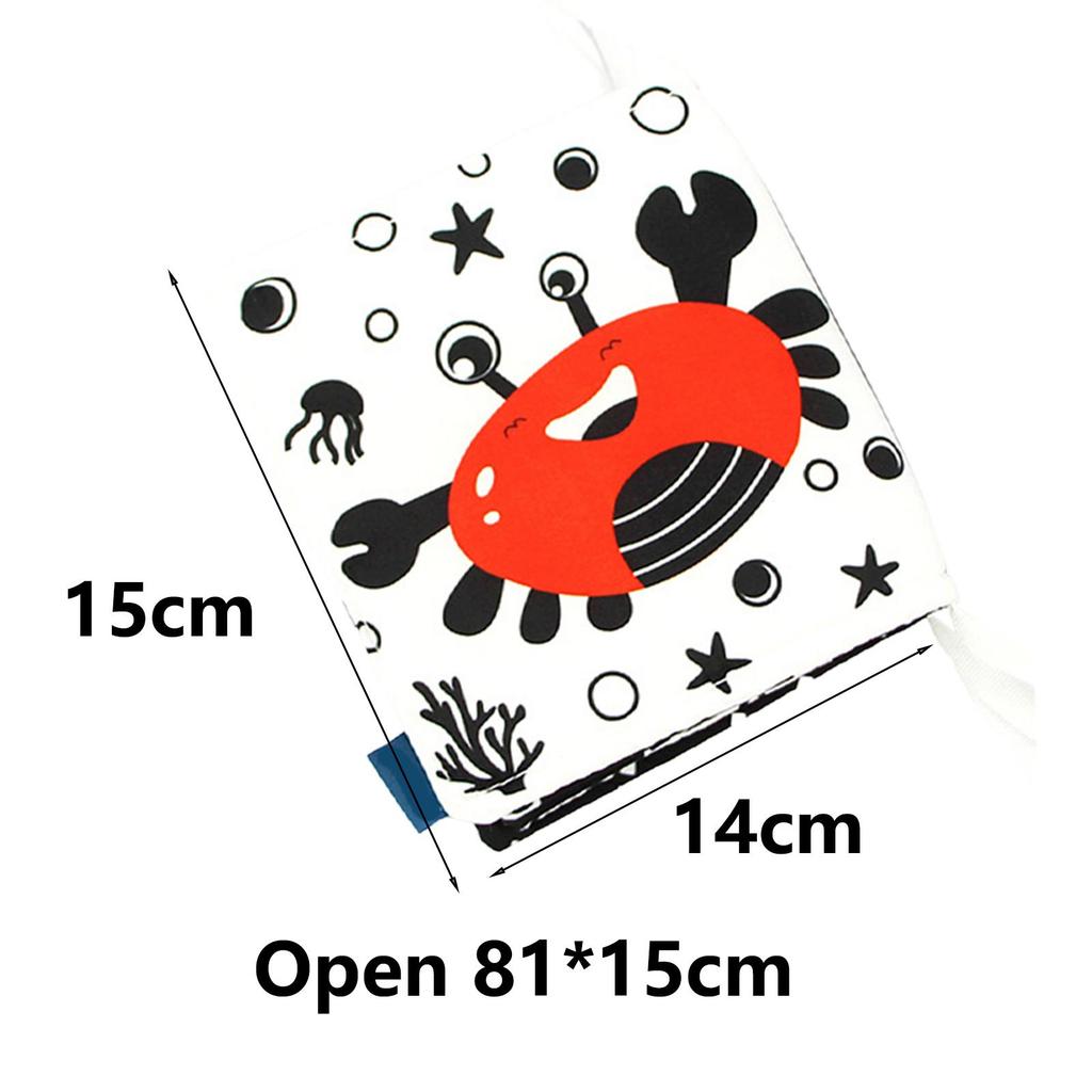 High Contrast Baby Cloth Book,Early Education Toys,Crib Toys,Sensory Toys,Infant Cloth Book for Toddlers