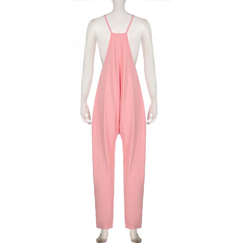 Lässiger europäischer & amerikanischer einfarbiger vielseitiger lockerer Jumpsuit