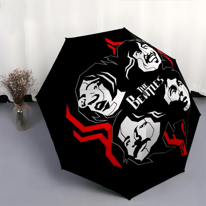 1pc The Beatles Automatic Open Close Umbrella Windproof Canopy, Automatic Open Close Button10241
