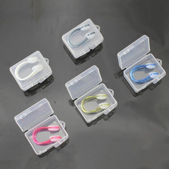 Swimming Nose Clip Non-slip WaterProof with Storage Box Anti-choking Water Silicone Kids Adults Swimming Nose Clip Swim Supply