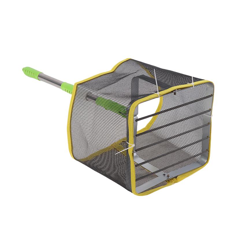 Portable 180 Degree Angle Adjustable Square Ping Pong Ball Picker Telescopic Stainless Steel Table Tennis Ball Catcher