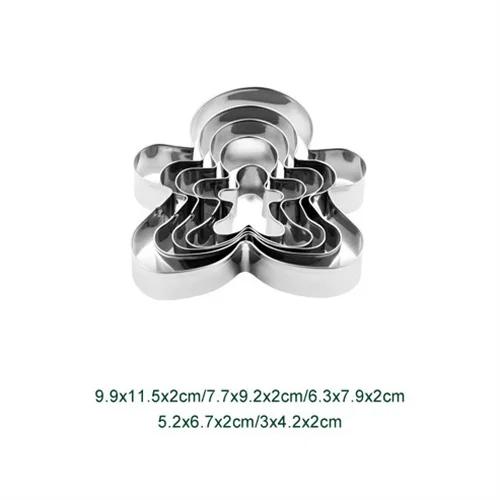5Pcs Christmas Cookie Cutter Set Stainless Steel Christmas Themed Shape Cookie Mold Biscuit Cutters Xmas DIY Baking Cookie Tool