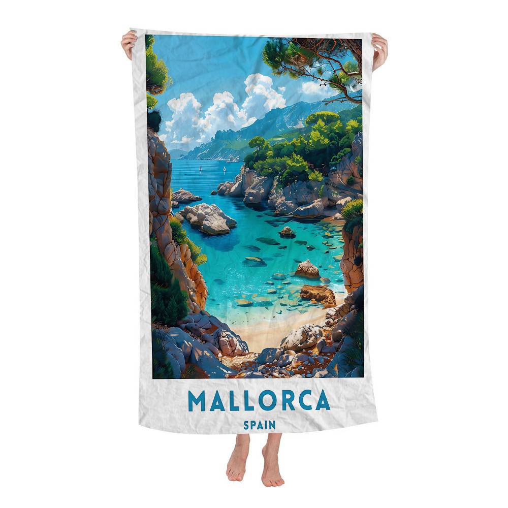 Reise Mallorca Mikrofaser Strandtuch Saugfähig Schnelltrocknend Weich Yoga Schwimmen Resort Bergsteigen Handtuch