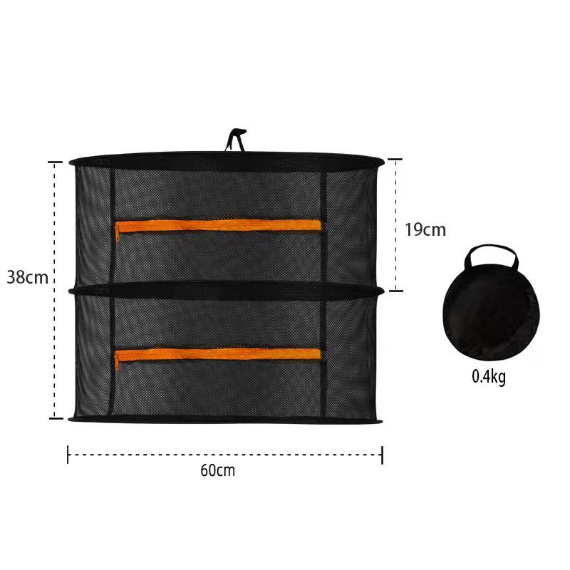 2468-Layer Foldable Hanging Floral Plant Drying Rack and Enclosed Net