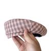 Hat Female Vintage British Plaid Beret Spring Summer Thin Breathable Painter Hat Versatile Soft Girl Pumpkin Hat
