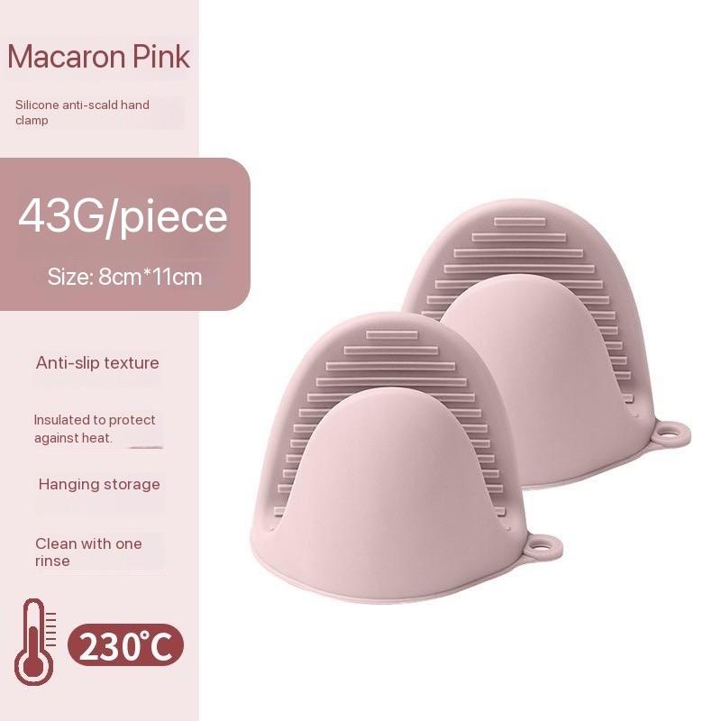 

2-pack minimalist, portable, heat-resistant, thickened silicone anti-scald gloves, heat-insulating gloves, baking gloves розовый