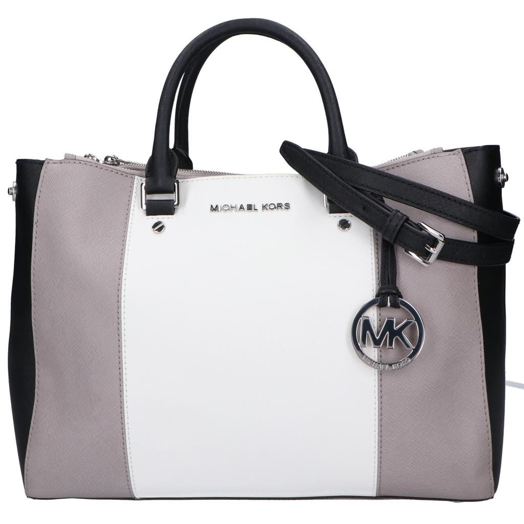 MICHAEL KORS [Excellent Condition] 30T4SJTS7L Leather 2-Way Shoulder Bag Tote Bag Gray / White / BlackUsed