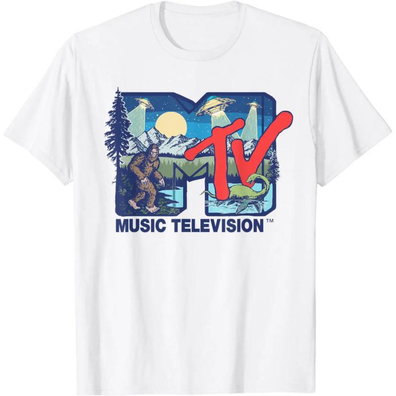 Fashion Personality T-Shirt MTV - Cryptid MTV Logo Featuring Bigfoot UFO Ali S