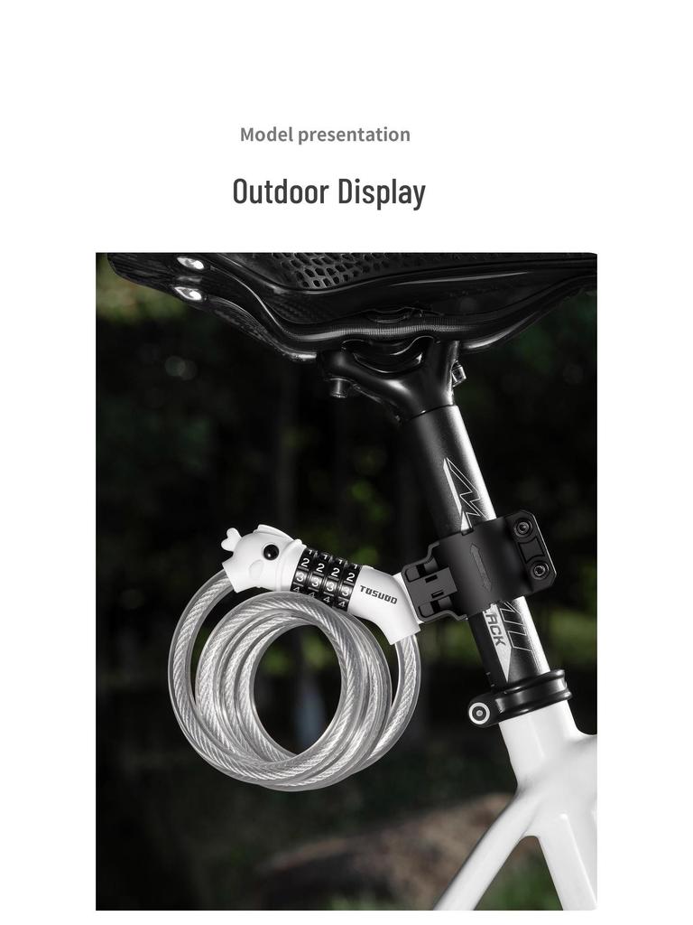 TOSUOD Taşınabilir Çelik Kablo Kilidi - Tek Döngülü Başlıklı Hırsızlığa Karşı Araba ve Bisiklet Tel Kilidi