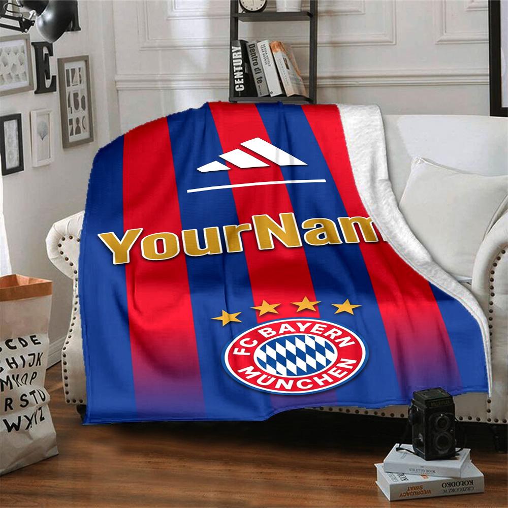 Bayern Munich Personalized Name Blanket Gift Personalized Blanket Durable Comfort Perfect for Couch Chair Sofa Livingroom Ideal for All Seasons