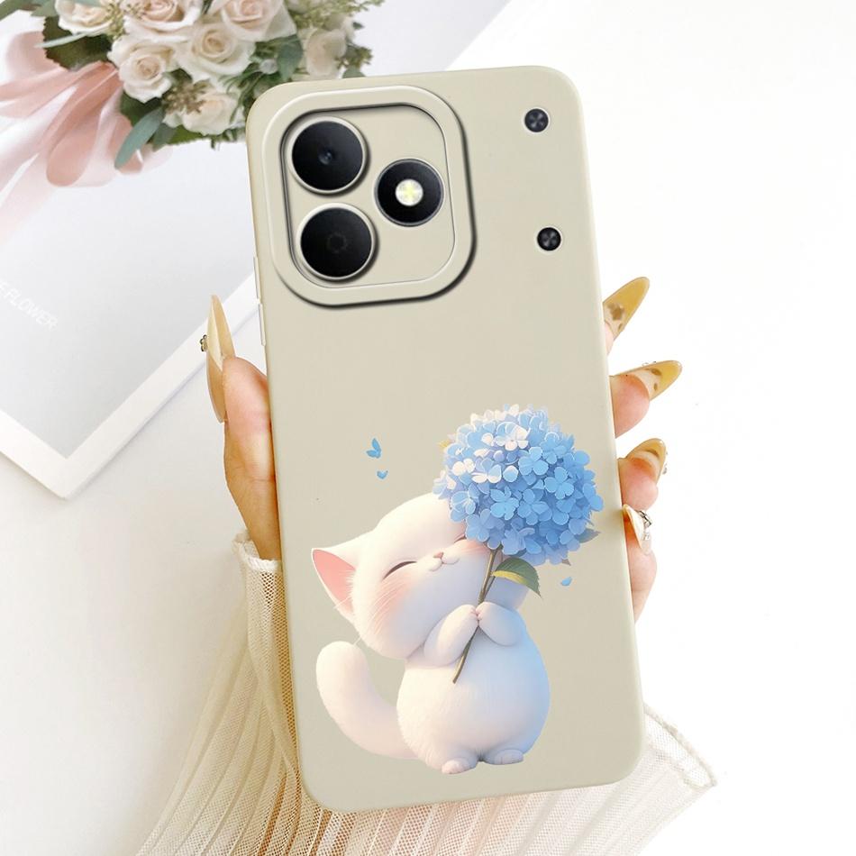 Für Realme Note 80 RMX5388 Niedliche Katze Blume Cartoon Handyhülle Für Realme Note80 4G Weiche Silikonhüllen Stoßfänger