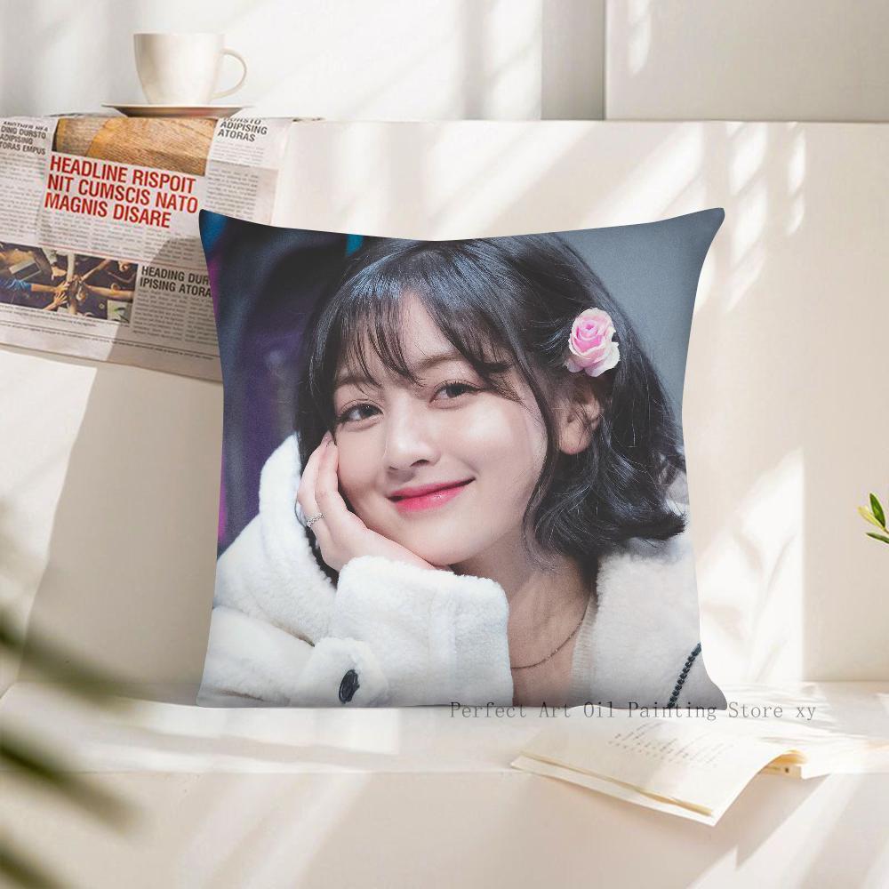 1PC Korean Group Jihyo Pillow Case Square Pillow Cushion Cover Bedroom Sofa Room Decoration Casual Kpop T-TWICE Pillow Cover