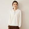 Women's 100% Pure Cashmere Slimming Polo Collar Sweater - Autumn/Winter Casual Long Sleeve Knitwear.