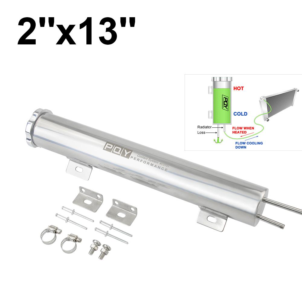 

2 x13 /3 x10 Stainless Steel Radiator Overflow Tank Bottle Catch Can Car Modification Radiator Cooling Accessories 2 x 13 INCH