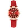 Women Watch Heart Dial Plate Anti-Scratch Faux Leather Girls Casual Wristwatch for Travel