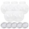 5pcs 500ml Christmas Candy Jar Ball Shaped Candy Cookie Snack Chocolate Packing Bottle Container New Year Decoration