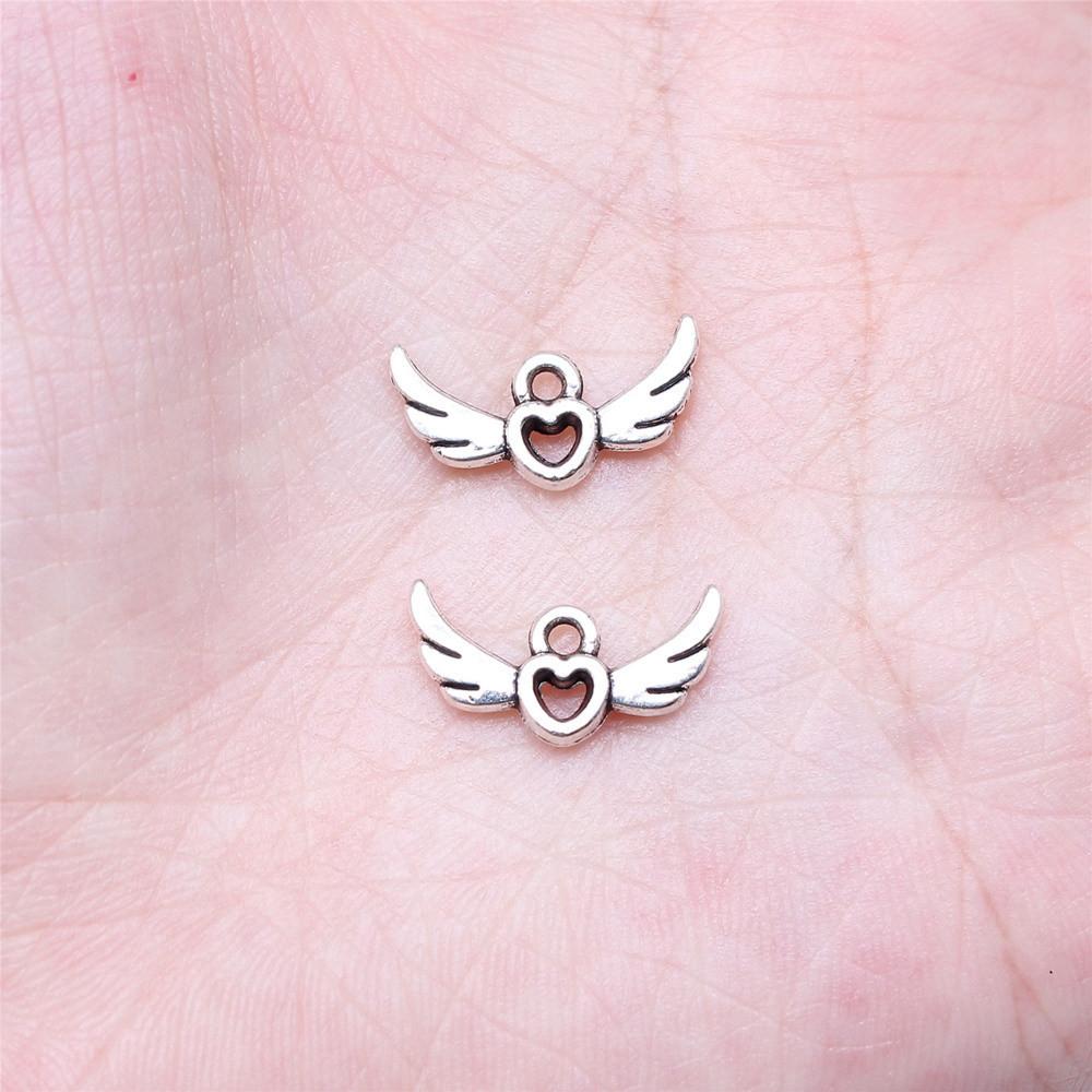 Small Angel Wings Charms Pendant Female Jewellery Bulk Ethnic Art Supplies