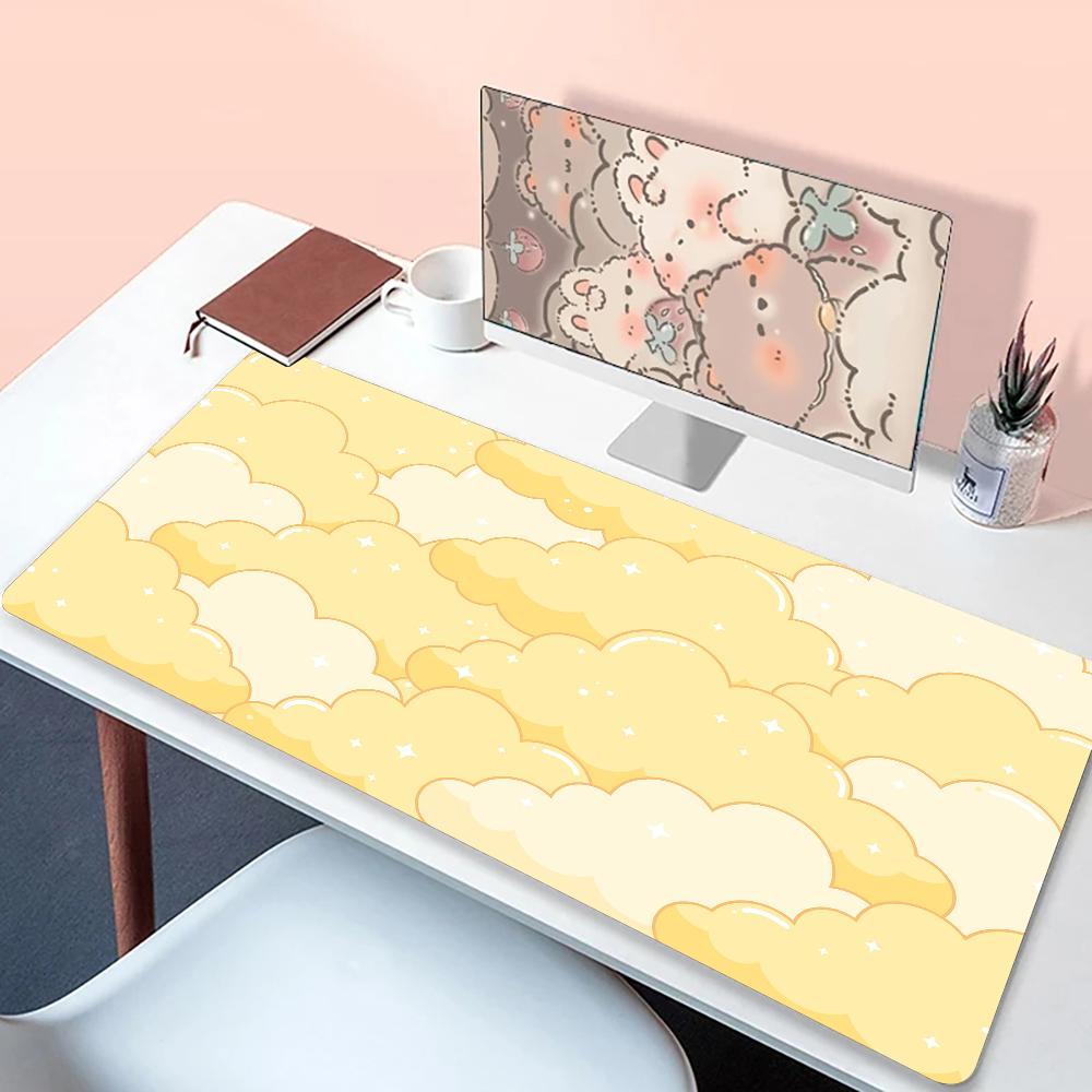 Mouse pad 90x40 Pastel Clouds Desk Mat XXL Kawaii Purple Keyboard Pad Non-slip Laptop Desk Office table Mat Kawaii Expansion pad