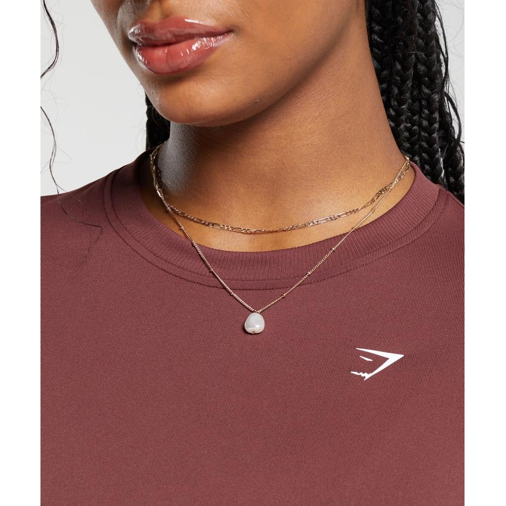 Gymshark Everyday Seamless Long Sleeve Top Burgundy Brown B8a4q Rbqv