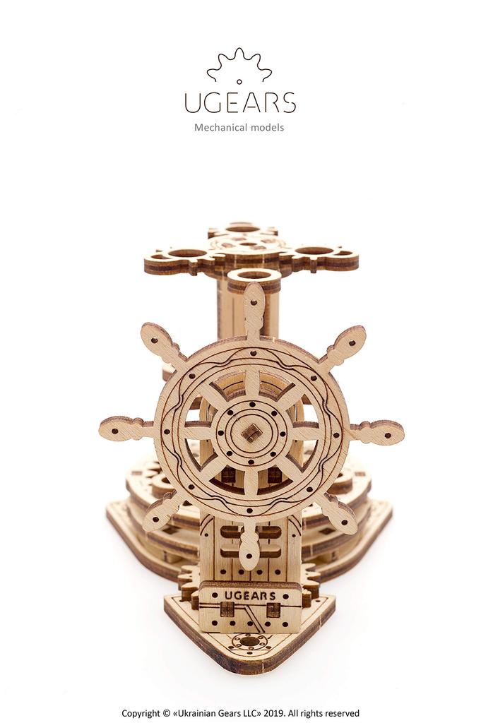 Ugears Wooden DIY Building Toy for Imagination and 70074 Wheel-Organizer, Blocks, Puzzle, Creativity,