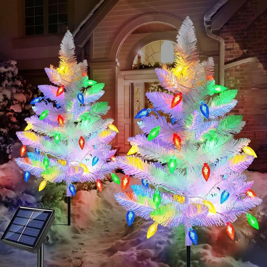 Solar LED Christmas Tree Lights for Outdoor Lawn and Courtyard Decoration