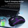 2.4G Wireless Mouse Lightweight Honeycomb Design Rechargeable RGB Backlight Mouse with USB Receiver Adjustable DPI