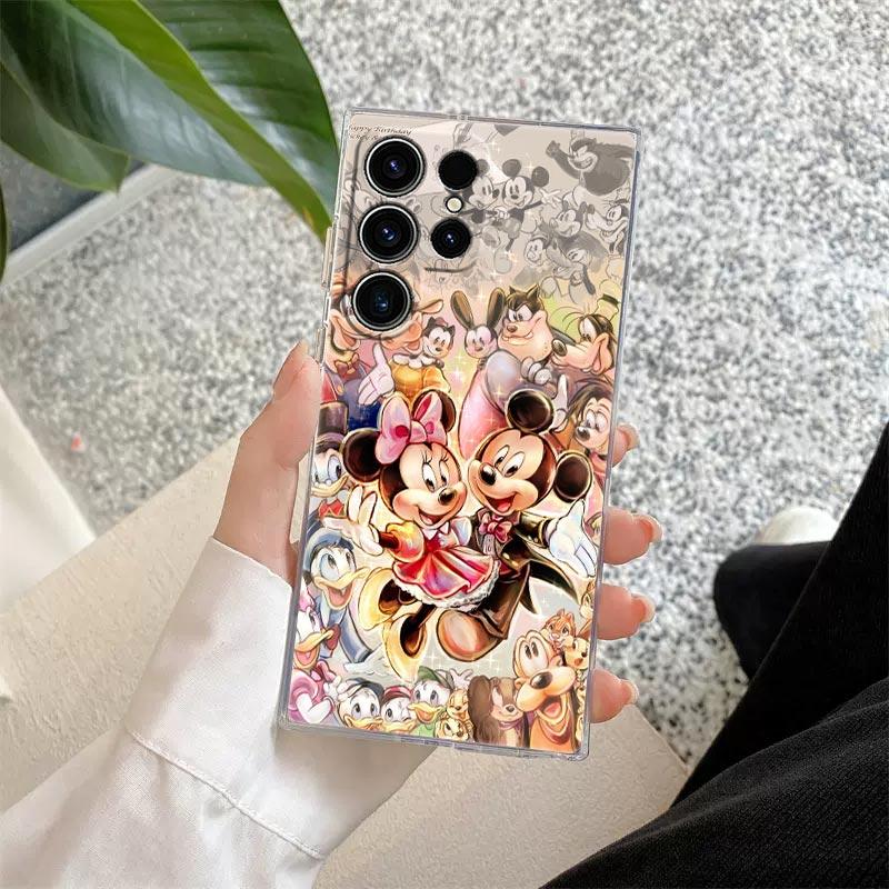 Disney Love Mickey Minnie Transparent Case For Samsung Galaxy S26 S25 Ultra S24 S22 S26 Plus S20 S23 S21 S25 FE 5G Clear Cover