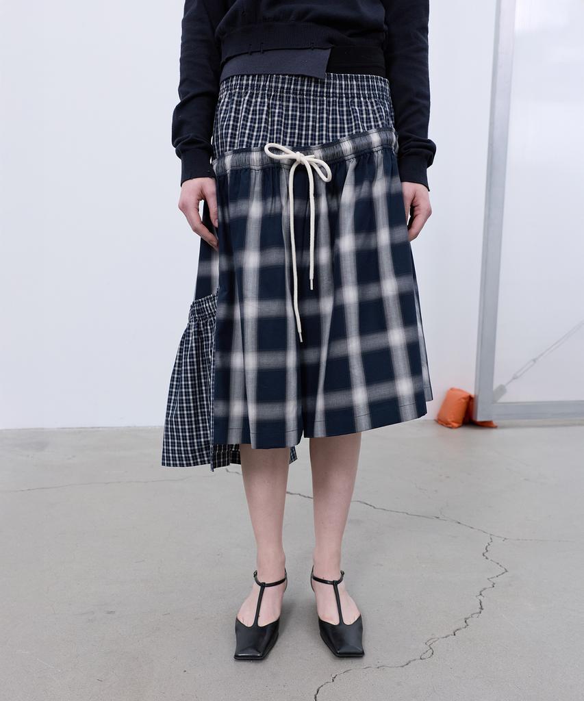 Lcdc Tm Navy Checkmix Frill Skirt (Navy)