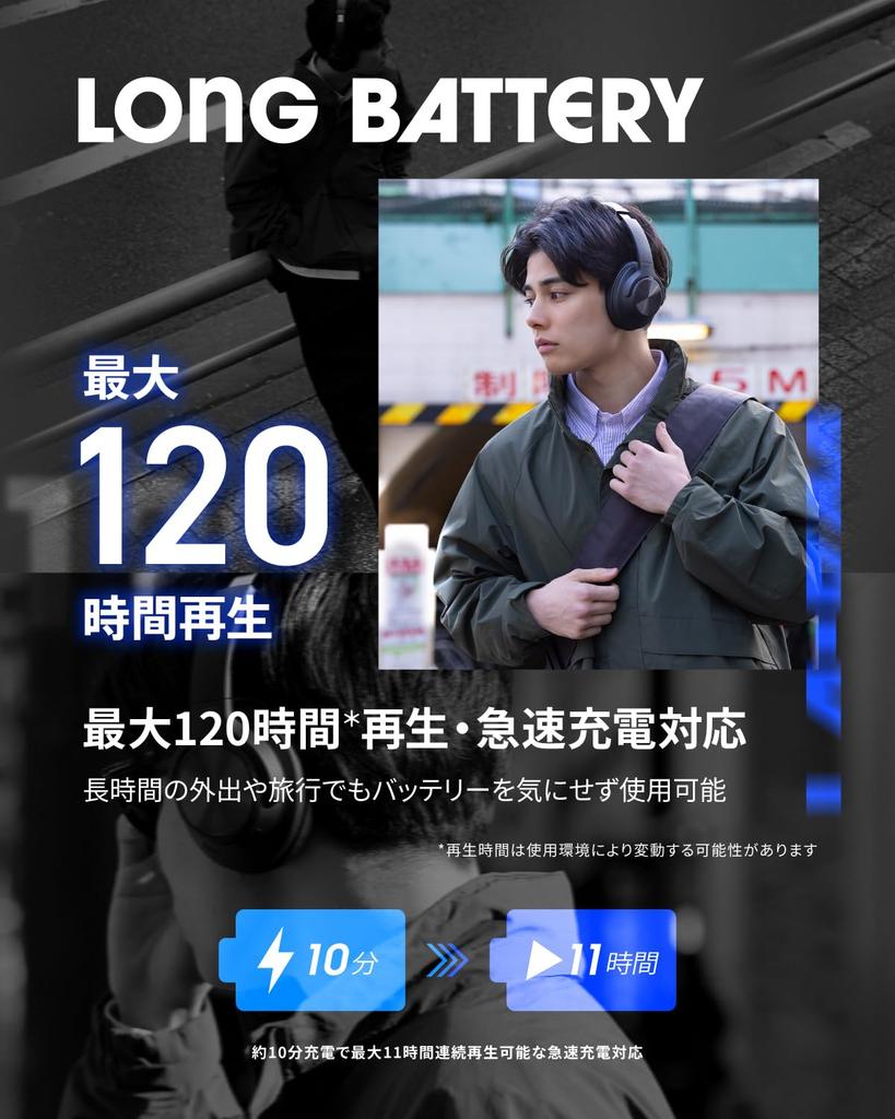 AVIOT Adaptive Hybrid Noise Cancelling Wireless Up to 120 Hours of Breathable Memory Foam Urethane Material for a Comfortable Compact Folding Dual Use