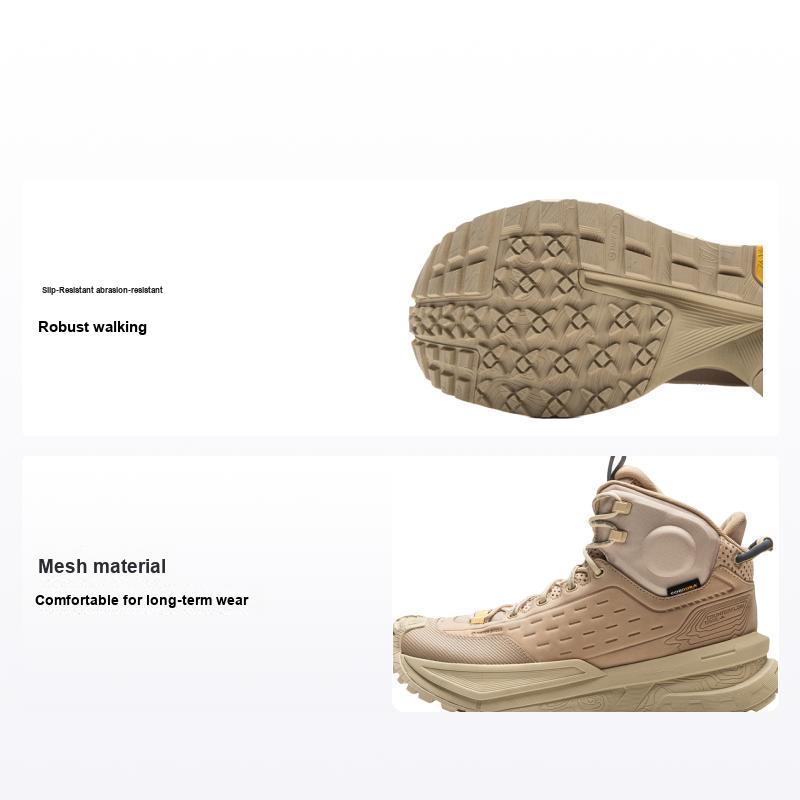 Li Ning CF River High модные удобные нескользящие износостойкие высокие походные ботинки унисекс походные ботинки коричневые желтые AHTU015-1 40⅓