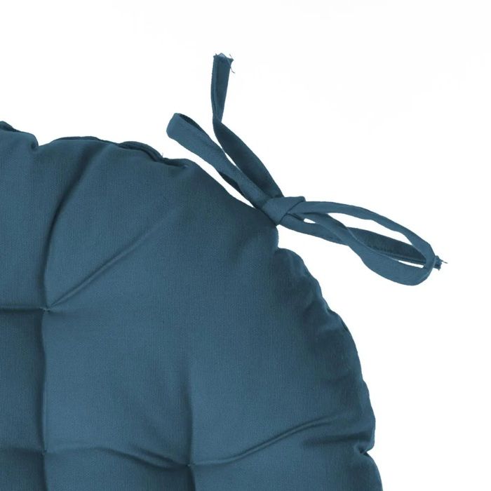 Galette de chaise ronde 38 cm bleu canard