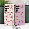 Purple Cherry Phone Case For Samsung Galaxy S25 S24 S23 S22 S21 S20 S10 S10E Ultra Plus FE Note 20 Ultra Plus Cover