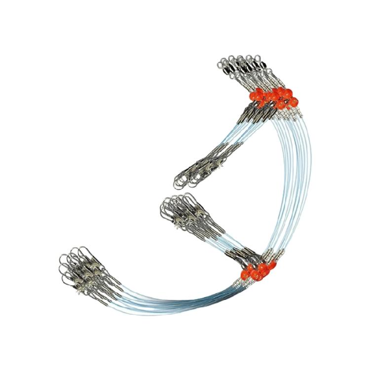 6Pcs Fishing Leaders Fishing Wire Leader Line Rig with Swivels Snap Fishing Rigs Nylon Wire Leader for Lures Baits Hooks