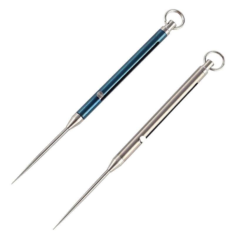 Titanium Alloy Toothpick Portable Tooth Pick Artifact Fruit Pick Retractable Toothpick Keys Pendant Camping Outdoor Tool