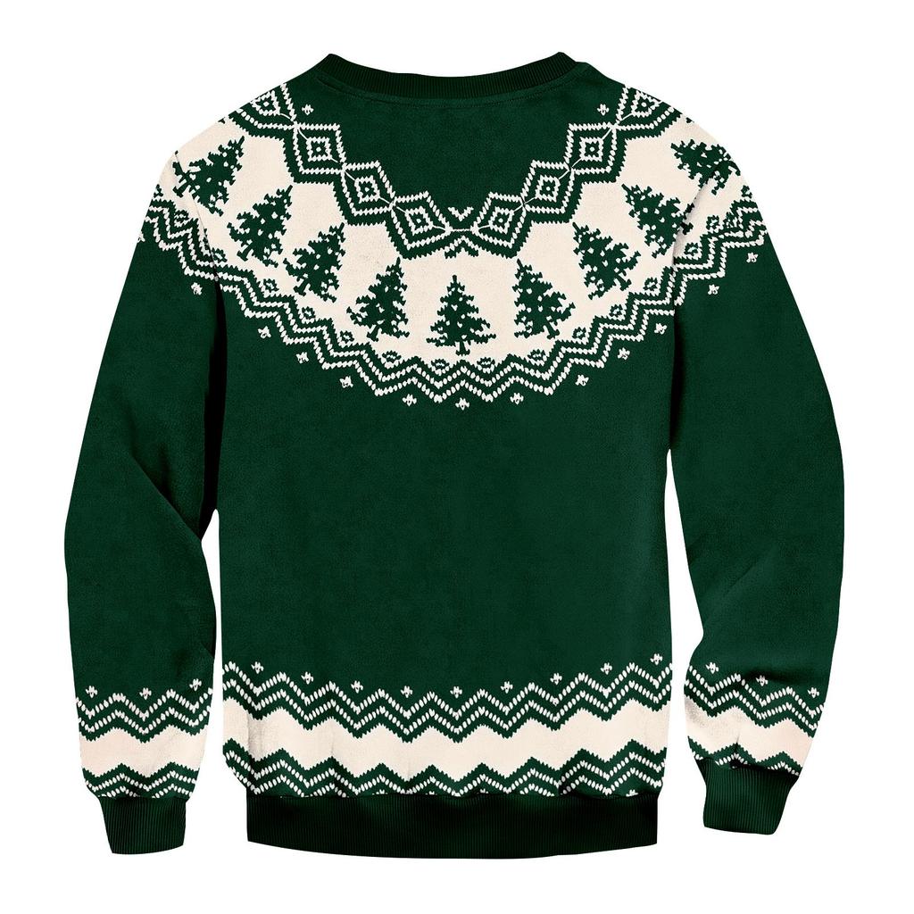 Løs herrehettegenser med juleprint