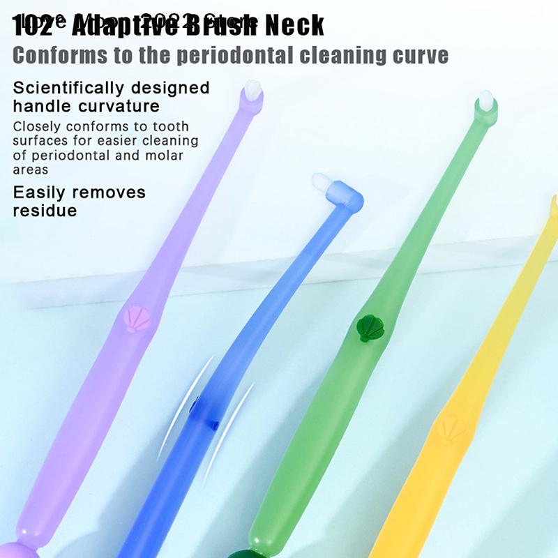 2pcs Small Head Single-Beam Soft Teeth Cleaning Toothbrush With Suction Cup Interdental Brush Soft Hair Implant Adult Oral Care