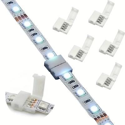 10 Stück LED Streifenverbinder 8mm 10mm 2 Pin 4 Pin 3528 5050 RGB Einzelfarbe Lötfreie Leiterplattenkabelverbinder