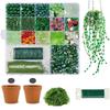 Crystal Leaf Pieces Beaded Plant Kit with Plant Pots Beads Plant Craft  for Plant Lovers