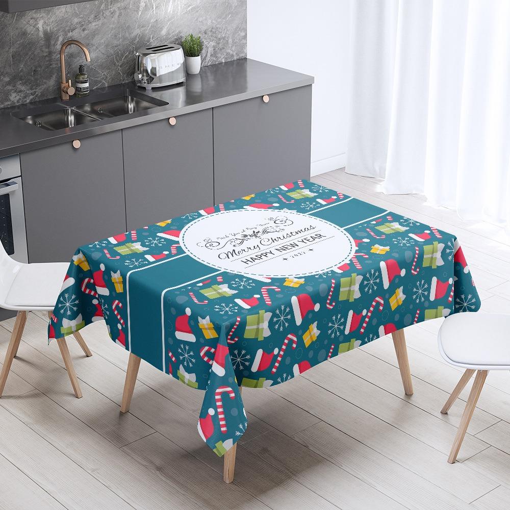 Christmas Tablecloth Coffee Table Table Cloth Holiday Gift Decoration Tarp
