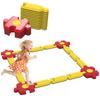 Kids Balance Beam Set, Freely Configurable, Plastic, Flexible Parts, Yellow+Red