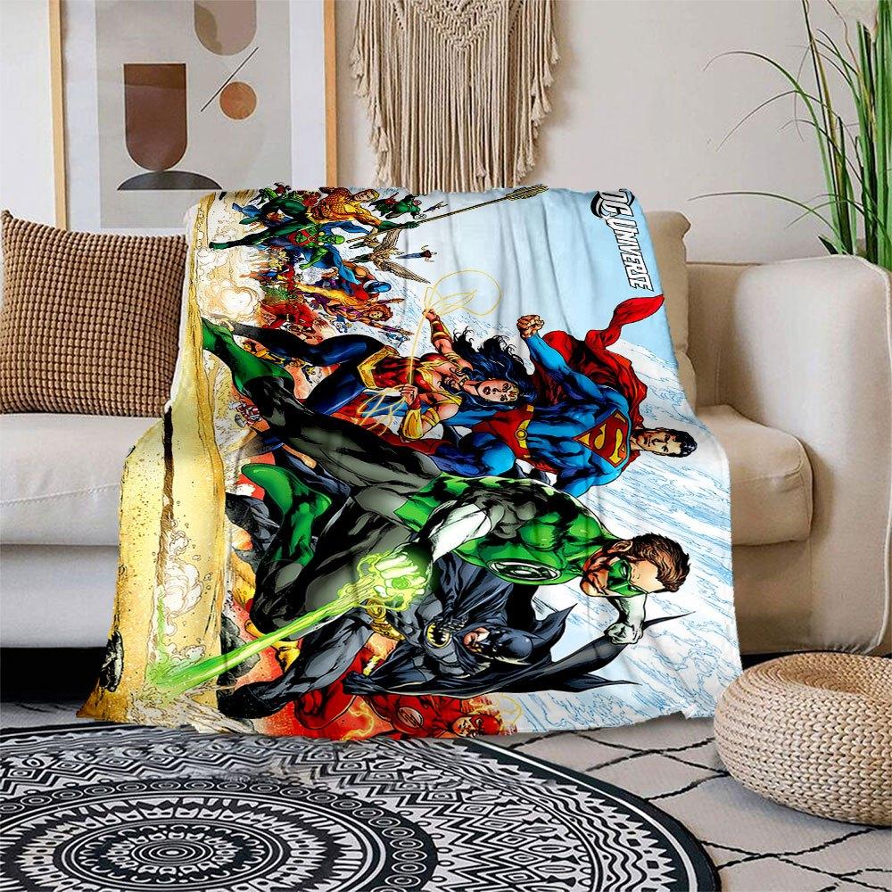 

DC Comics Superhero Group Action Scene Poster PrintBlanket Flannel Throw Blanket for Sofa, Bed, Travel, Camping, Office, Couch, Chair 80cm×120cm